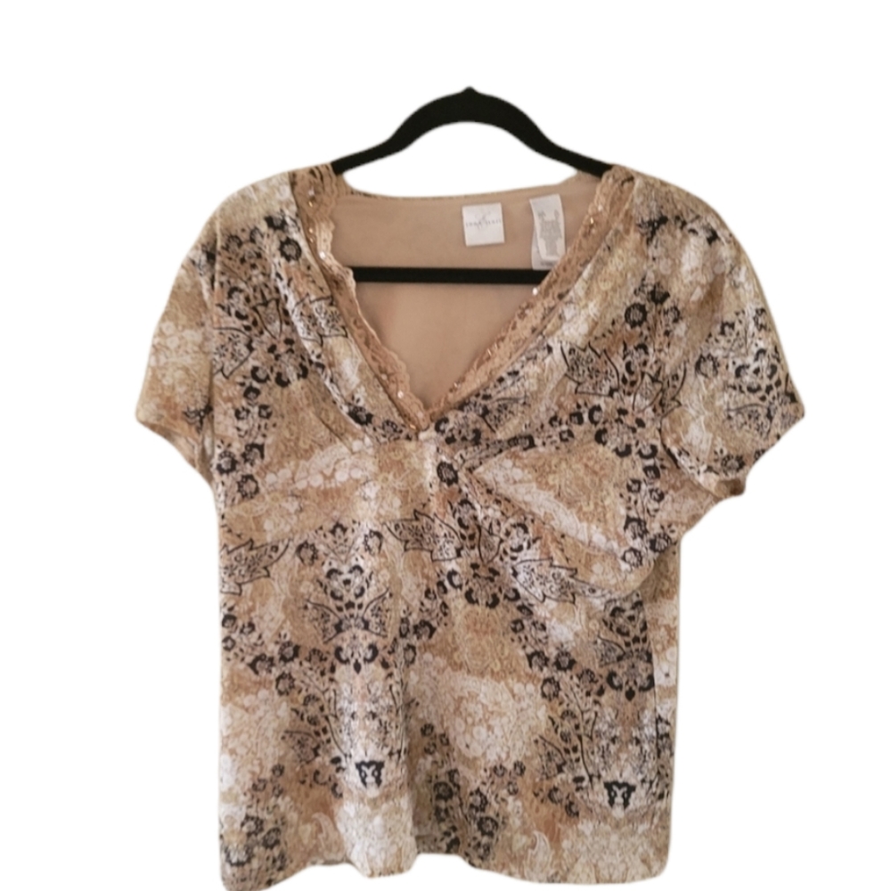 Emma James black and gold blouse.